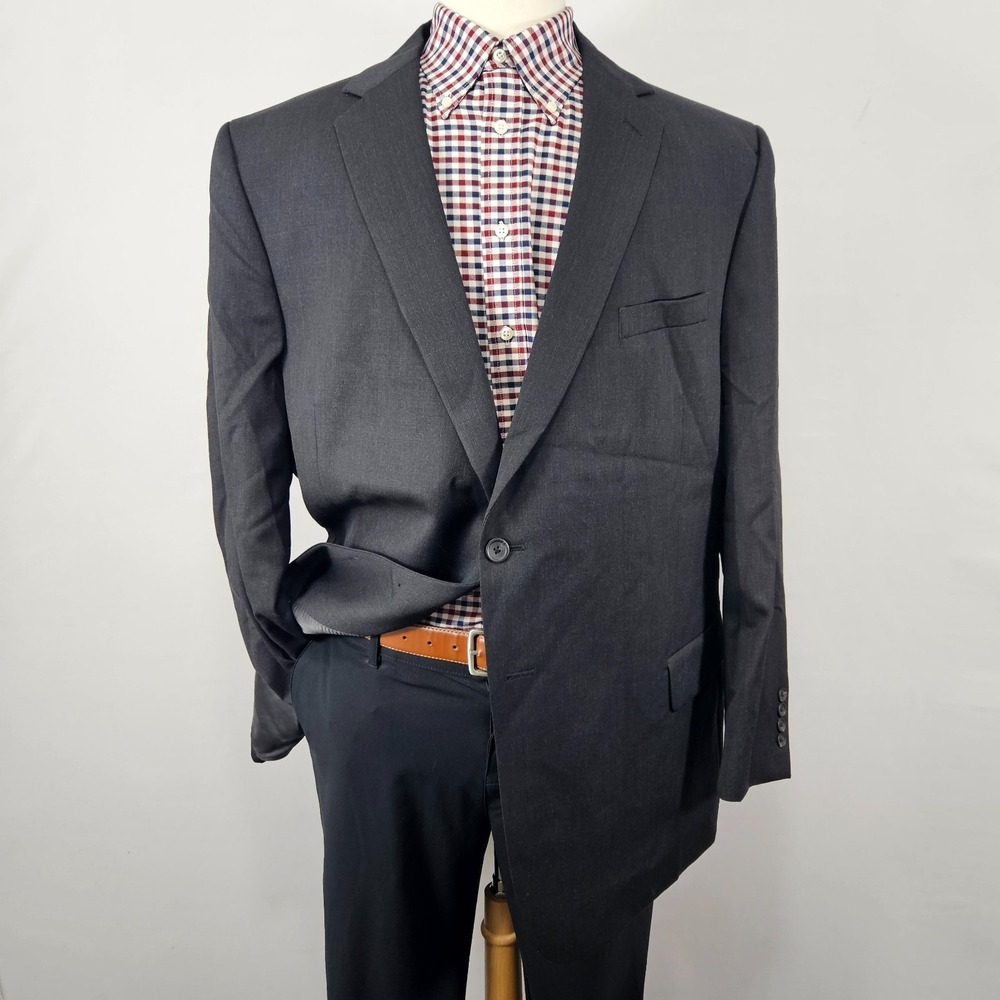 Pronto Uomo Men's Sport Coat Blazer Two Button Platinum Wool Gray Executive 48R